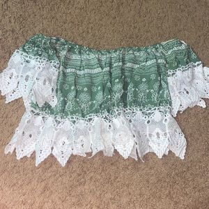 Green Off-the-Shoulder Top